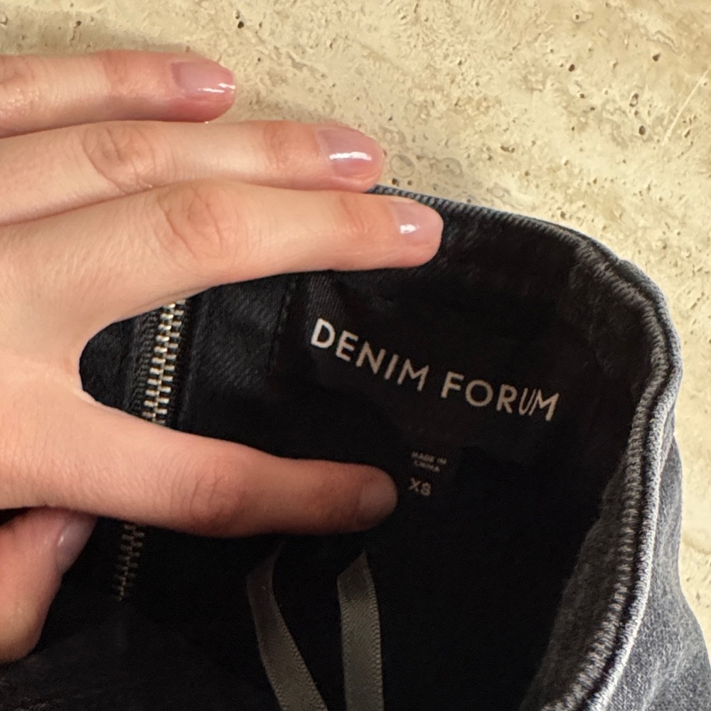 Denim Forum Black Denim Corset-Style Top - Picture 2 of 4